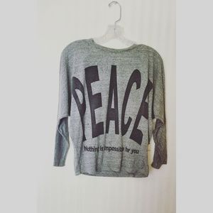 Forever 21 Peace Nothing is Impossible For You Top